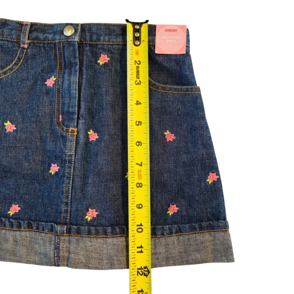 NWT Gymboree Island Fun Top And Denim Skirt Set Girls Size 6 Coral Floral Y2K